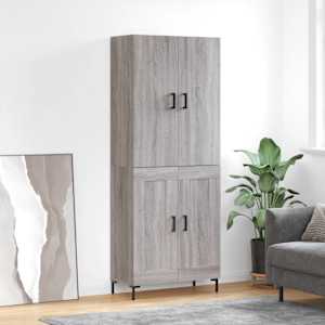 Visoka komoda siva sonoma 69,5x34x180 cm inženirski les