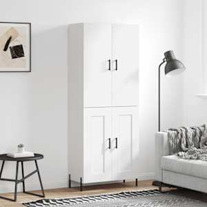 Skříň highboard bílá 69,5 x 34 x 180 cm kompozitní dřevo - obrázek 1