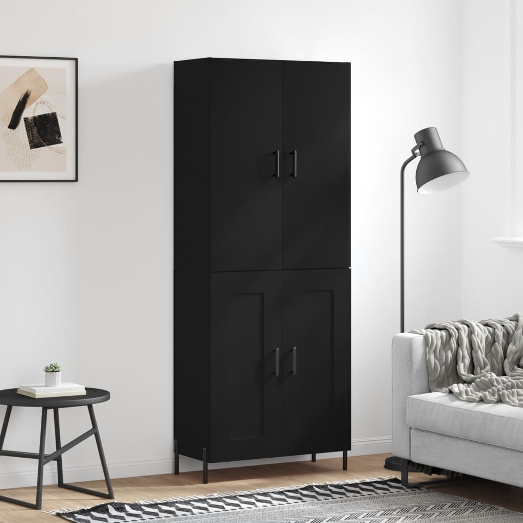 Skříň highboard černá 69,5 x 34 x 180 cm kompozitní dřevo