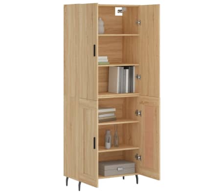 vidaXL Buffet haut Ch&ecirc;ne sonoma 69,5x34x180 cm Bois d'ing&eacute;nierie