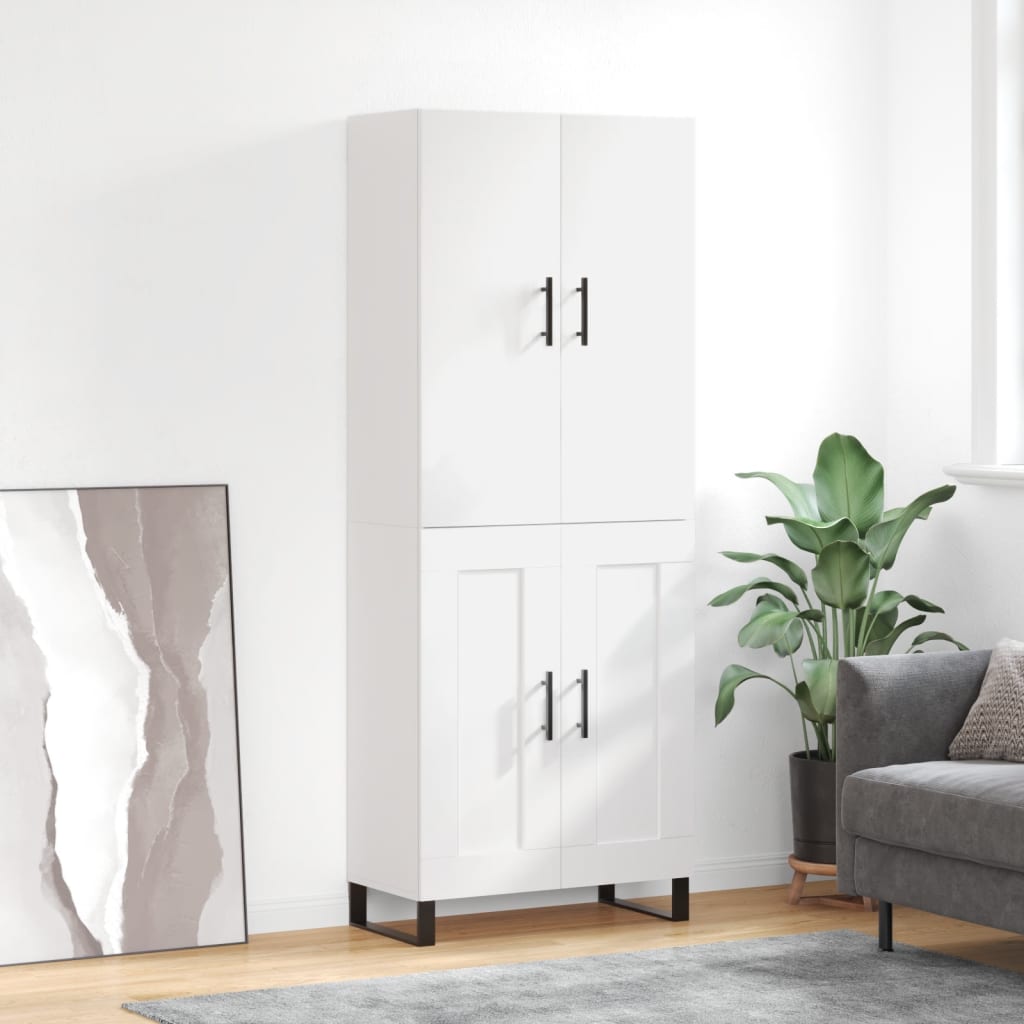 vidaXL Dulap înalt, alb, 69,5x34x180 cm, lemn compozit