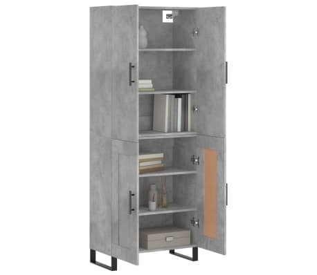 vidaXL Buffet haut Gris béton 69,5x34x180 cm Bois d'ingénierie