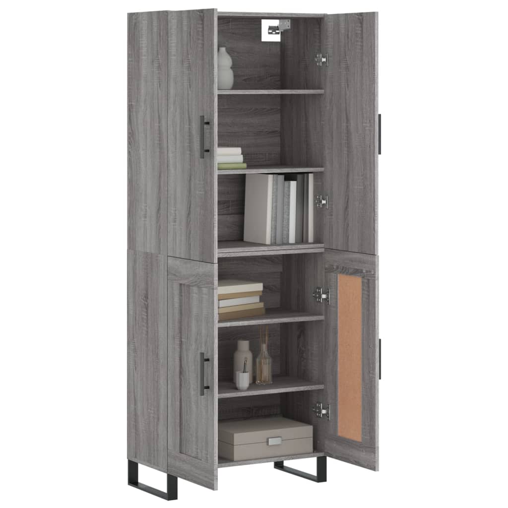 vidaXL Highboard Grau Sonoma 69,5x34x180 cm Holzwerkstoff