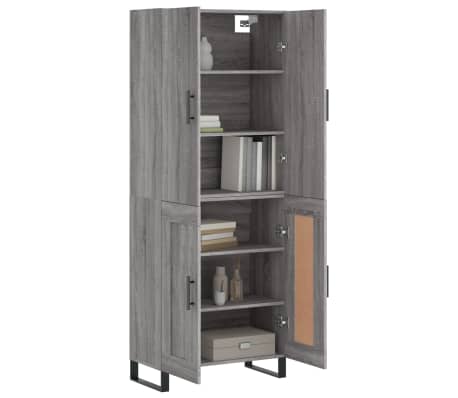 vidaXL Buffet haut Sonoma gris 69,5x34x180 cm Bois d'ingénierie