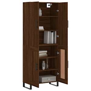 vidaXL Ντουλάπι Καφέ Δρυς 69,5 x 34 x 180 εκ. από Επεξεργασμένο Ξύλο