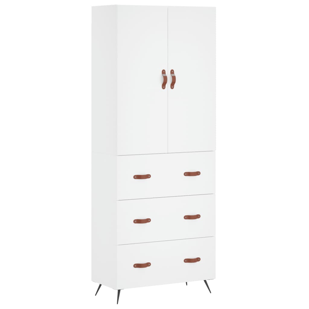 vidaXL Skříň highboard bílá 69,5 x 34 x 180 cm kompozitní dřevo