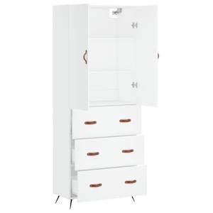 Skříň highboard bílá 69,5 x 34 x 180 cm kompozitní dřevo - obrázek 4