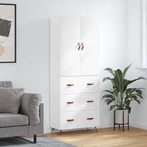 Skříň highboard bílá 69,5 x 34 x 180 cm kompozitní dřevo - obrázek 1