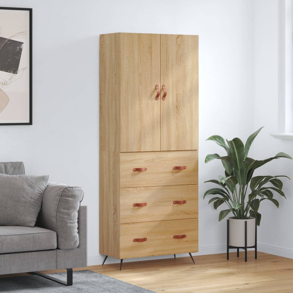 vidaXL Dulap înalt, stejar sonoma, 69,5x34x180 cm, lemn compozit