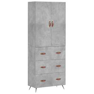 Skříň highboard betonově šedá 69,5x34x180 cm kompozitní dřevo - obrázek 2