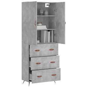 Skříň highboard betonově šedá 69,5x34x180 cm kompozitní dřevo - obrázek 3
