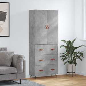 Skříň highboard betonově šedá 69,5x34x180 cm kompozitní dřevo - obrázek 1