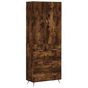Skříň highboard kouřový dub 69,5 x 34 x 180 cm kompozitní dřevo - obrázek 2