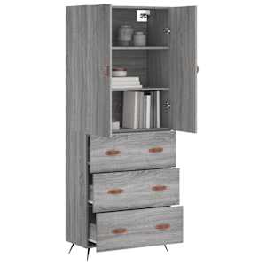 Skříň highboard šedá sonoma 69,5 x 34 x 180 cm kompozitní dřevo - obrázek 3