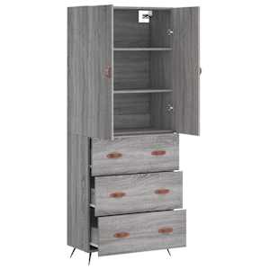 Skříň highboard šedá sonoma 69,5 x 34 x 180 cm kompozitní dřevo - obrázek 4