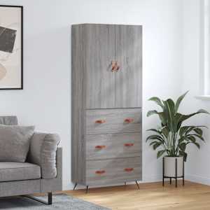 Skříň highboard šedá sonoma 69,5 x 34 x 180 cm kompozitní dřevo - obrázek 1
