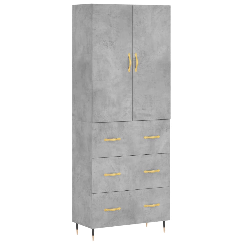 vidaXL Skříň highboard betonově šedá 69,5x34x180 cm kompozitní dřevo