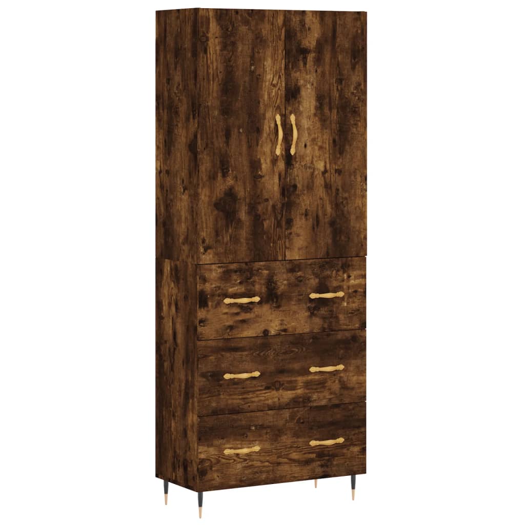 vidaXL Skříň highboard kouřový dub 69,5 x 34 x 180 cm kompozitní dřevo