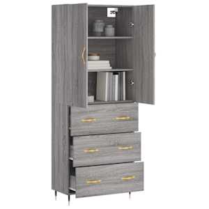 Skříň highboard šedá sonoma 69,5 x 34 x 180 cm kompozitní dřevo - obrázek 3