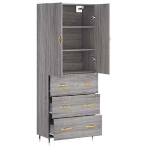Skříň highboard šedá sonoma 69,5 x 34 x 180 cm kompozitní dřevo - obrázek 4