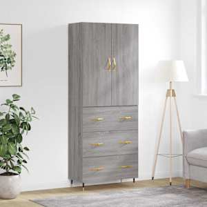 Skříň highboard šedá sonoma 69,5 x 34 x 180 cm kompozitní dřevo - obrázek 1