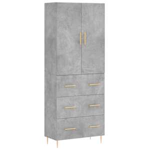 Skříň highboard betonově šedá 69,5x34x180 cm kompozitní dřevo - obrázek 2