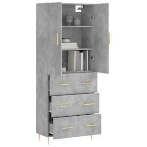 Skříň highboard betonově šedá 69,5x34x180 cm kompozitní dřevo - obrázek 3