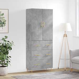 Skříň highboard betonově šedá 69,5x34x180 cm kompozitní dřevo - obrázek 1