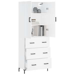 Skříň highboard bílá 69,5 x 34 x 180 cm kompozitní dřevo - obrázek 3