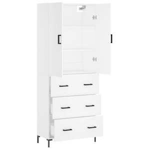 Skříň highboard bílá 69,5 x 34 x 180 cm kompozitní dřevo - obrázek 4