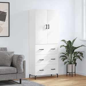 Skříň highboard bílá 69,5 x 34 x 180 cm kompozitní dřevo - obrázek 1
