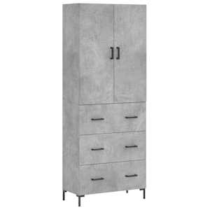 Skříň highboard betonově šedá 69,5x34x180 cm kompozitní dřevo - obrázek 2