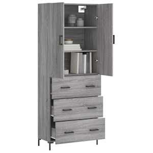 Skříň highboard šedá sonoma 69,5 x 34 x 180 cm kompozitní dřevo - obrázek 3