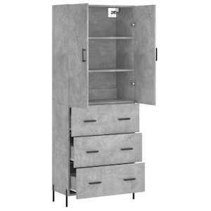 Skříň highboard betonově šedá 69,5x34x180 cm kompozitní dřevo - obrázek 4