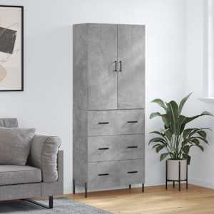 Skříň highboard betonově šedá 69,5x34x180 cm kompozitní dřevo - obrázek 1