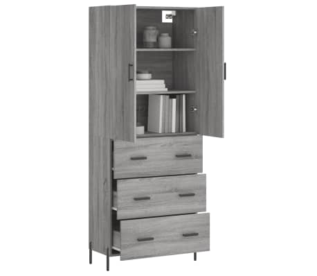 vidaXL Highboard Grey Sonoma 69.5x34x180 cm Engineered Wood