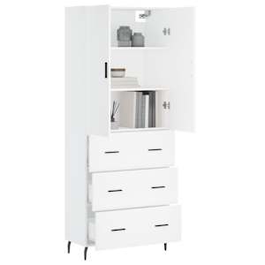 Skříň highboard bílá 69,5 x 34 x 180 cm kompozitní dřevo - obrázek 3
