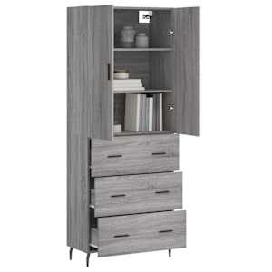 Skříň highboard šedá sonoma 69,5 x 34 x 180 cm kompozitní dřevo - obrázek 3
