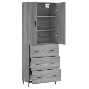 Skříň highboard šedá sonoma 69,5 x 34 x 180 cm kompozitní dřevo - obrázek 4