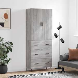Skříň highboard šedá sonoma 69,5 x 34 x 180 cm kompozitní dřevo - obrázek 1