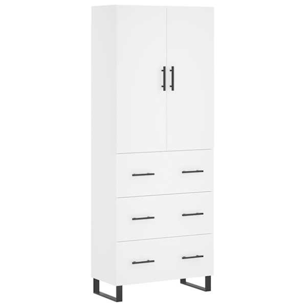 vidaXL k&otilde;rge kapp, valge, 69,5 x 34 x 180 cm, tehispuit