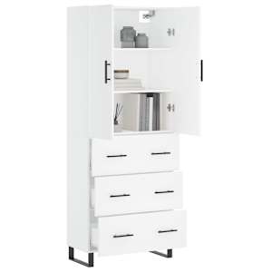 Skříň highboard bílá 69,5 x 34 x 180 cm kompozitní dřevo - obrázek 3