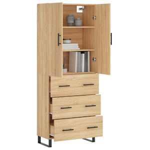 Skříň highboard dub sonoma 69,5 x 34 x 180 cm kompozitní dřevo - obrázek 3