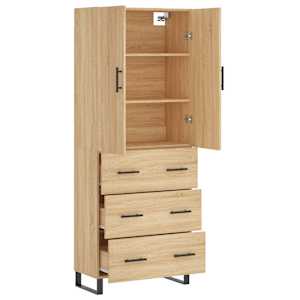 Skříň highboard dub sonoma 69,5 x 34 x 180 cm kompozitní dřevo - obrázek 4