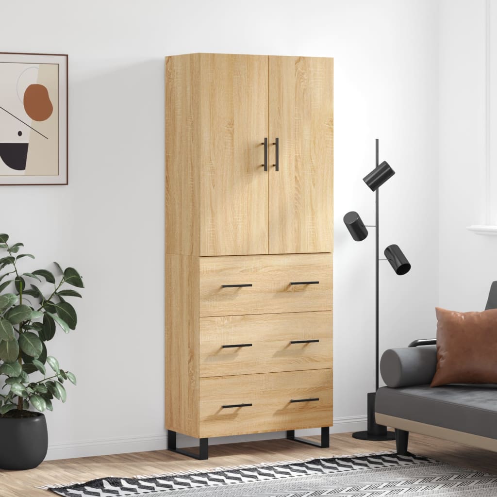 vidaXL Dulap înalt, stejar sonoma, 69,5x34x180 cm, lemn compozit