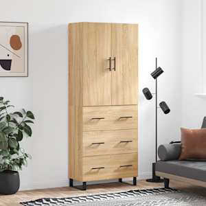 Skříň highboard dub sonoma 69,5 x 34 x 180 cm kompozitní dřevo - obrázek 1