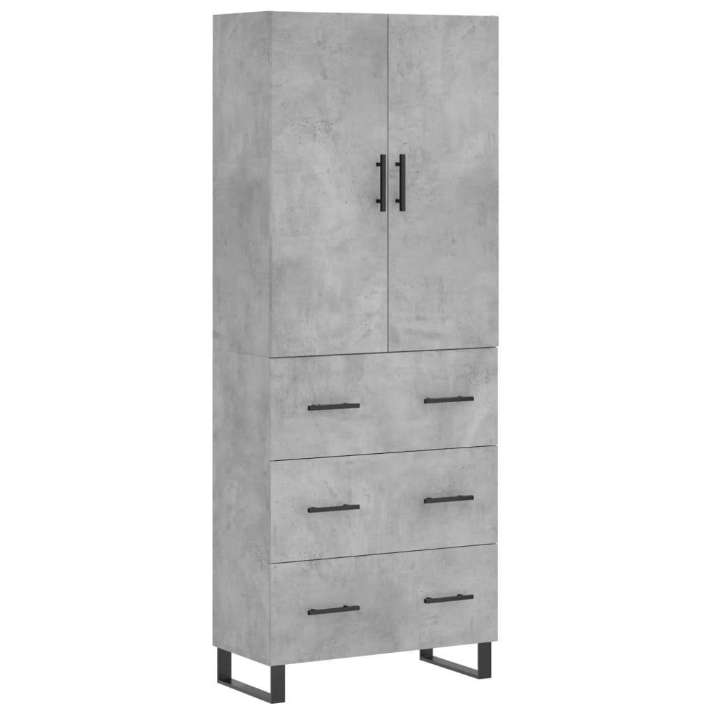 vidaXL Skříň highboard betonově šedá 69,5x34x180 cm kompozitní dřevo