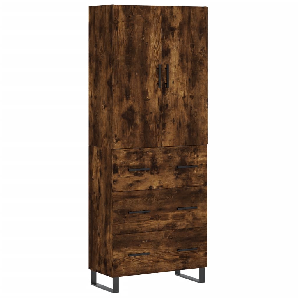 vidaXL Skříň highboard kouřový dub 69,5 x 34 x 180 cm kompozitní dřevo