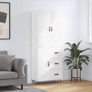 Skříň highboard bílá 69,5 x 34 x 180 cm kompozitní dřevo - obrázek 1