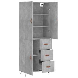 Skříň highboard betonově šedá 69,5x34x180 cm kompozitní dřevo - obrázek 4